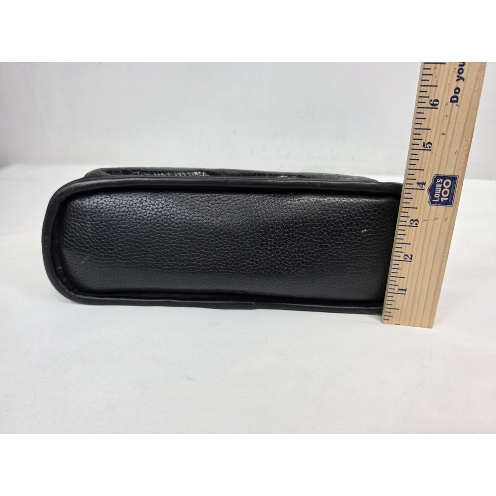 Brighton Millie Shoulder Bag Black Pebbled Croc Embossed Leather Purse 3308 - Picture 8 of 8
